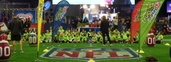 group of children on football field