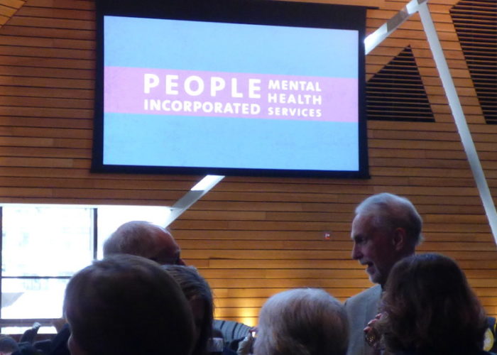 Group watching powerpoint presentation