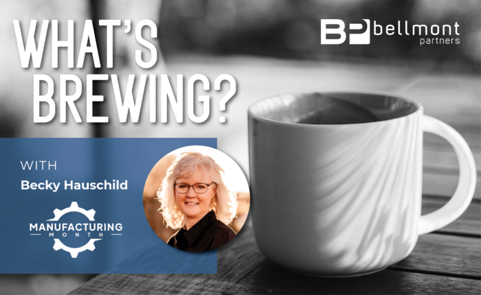 What's Brewing banner featuring Becky Hauschild