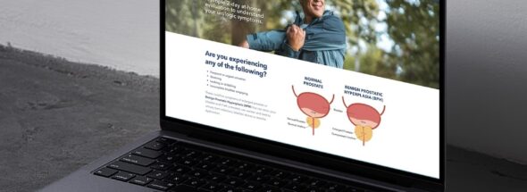 image of an open laptop with the CarePath website open, as created by io urology